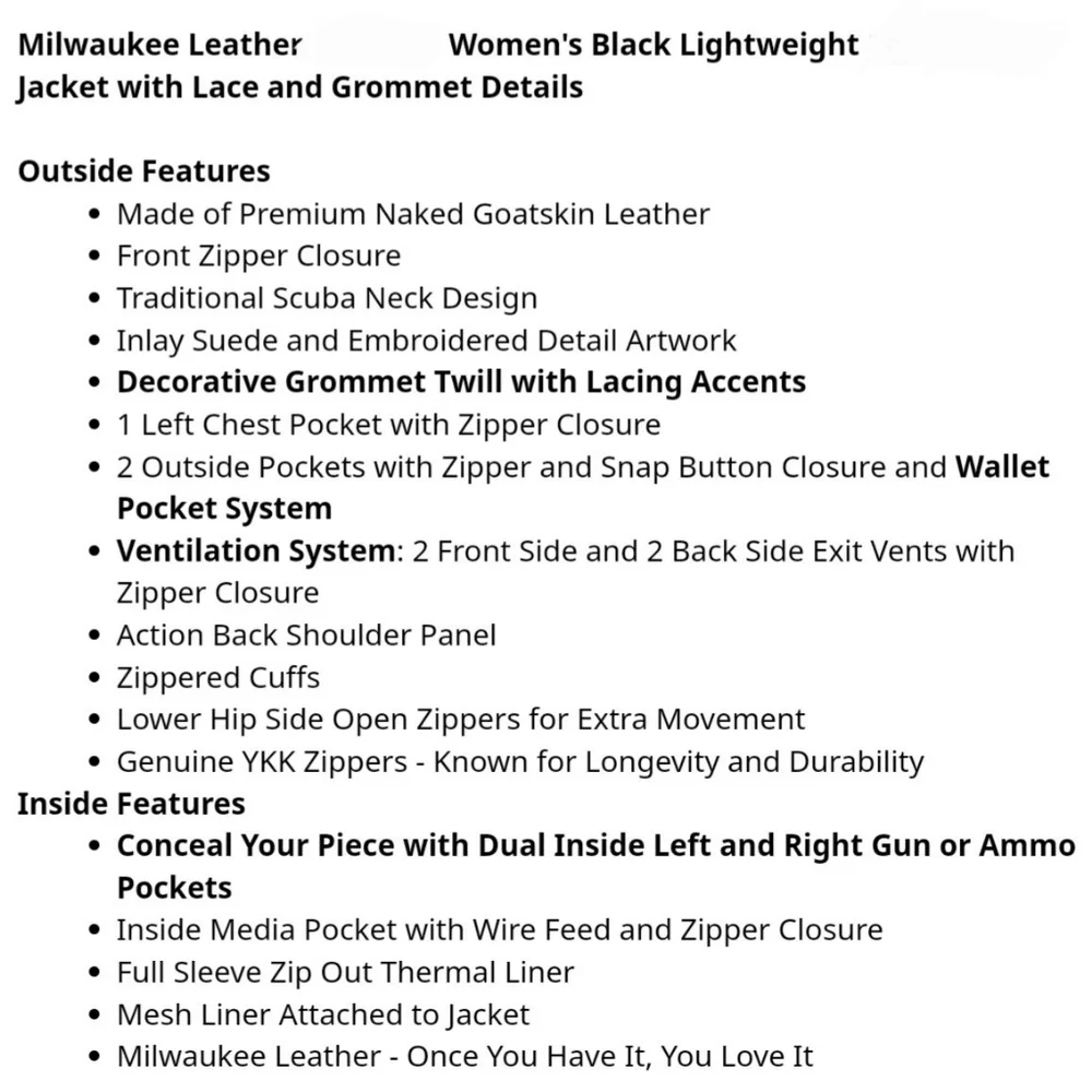 NWT Milwaukee Leather Jacket BRAND NEW - Picture 8 of 11